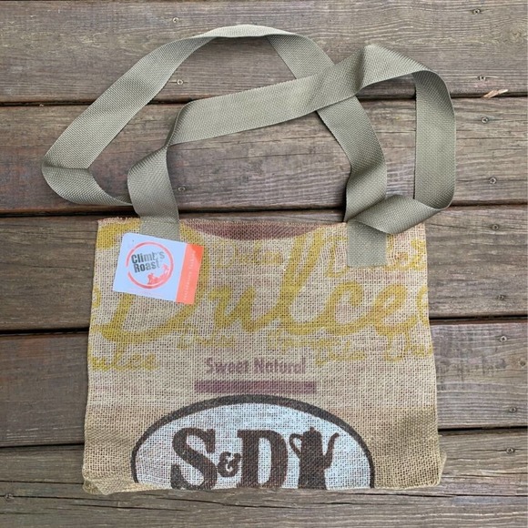 Sackcloth & Ashes Handbags - Sackcloth & Ashes Climbs Roast Womens Tote Bag Brown Recycled Burlap USA M New